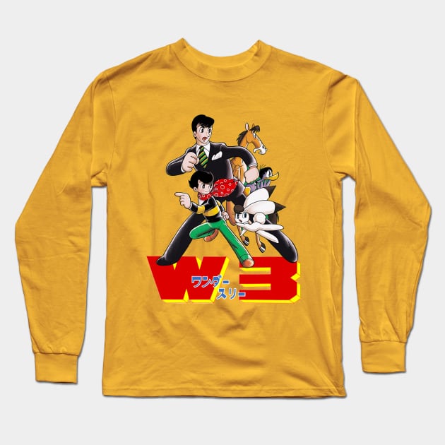 Wonder 3 The Amazing 3 Osamu Tezuka Long Sleeve T-Shirt by Pop Fan Shop